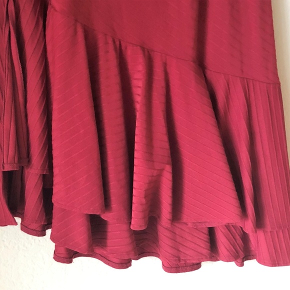 F.H. Clothing Company Deep Red Asymmetrical Skirt - Picture 6 of 8